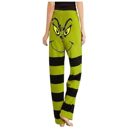 Produktbild: 𝑮𝒓𝒊𝒏𝒄𝒉 Weinachtshose Weihnachtshose Damen Kariert Thermo Pants Damen Wasserdicht Glitzer Hose Damen Jogginhose Damen Weihnachten Hose Wollhose Damen Winter Weihnachts Strumpfhosen Multi 2Xl